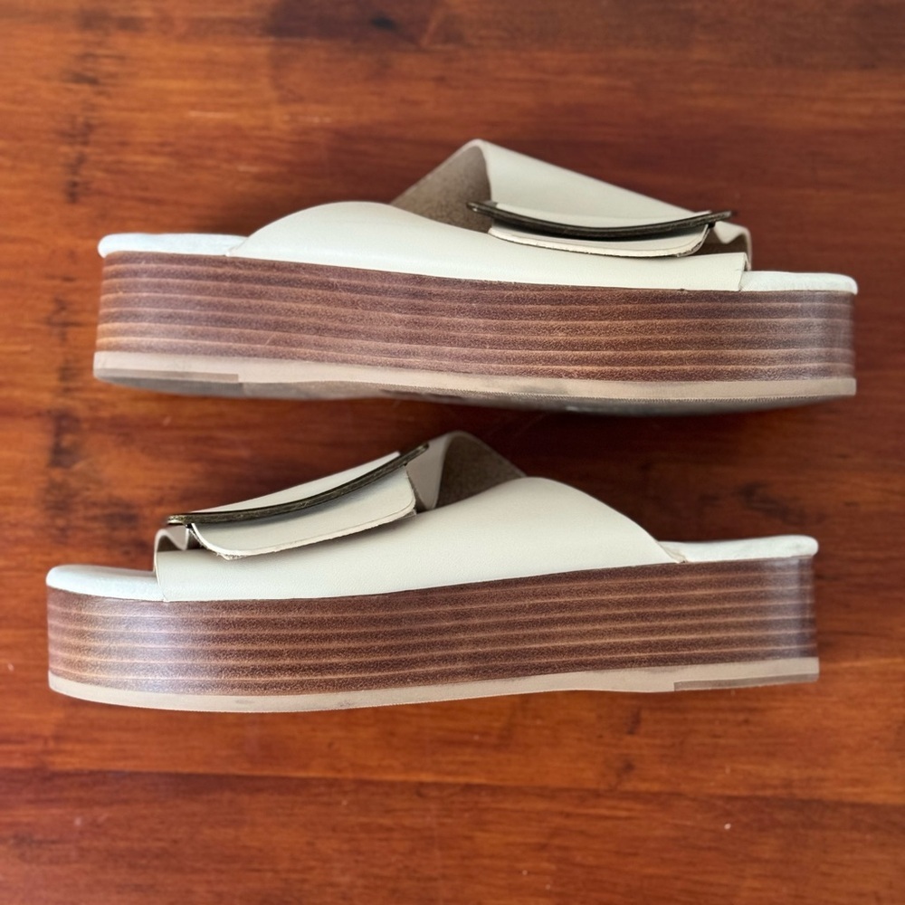 Anthropologie Kelsi Dagger Brooklyn Dover Chunk Buckle Platform Sandals - Picture 7 of 12